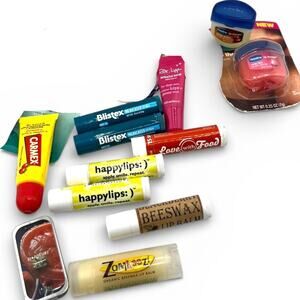 12 New Assorted Lip Balm Chapstick Mousterizer Lot Blistex Carmex Vaseline more
